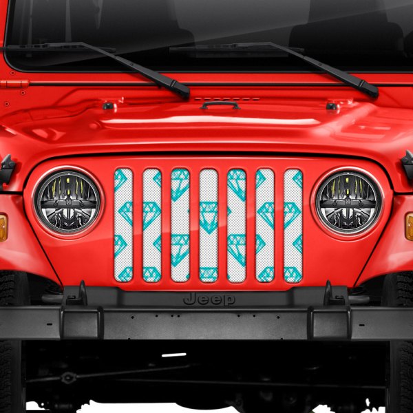 Dirty Acres® - 1-Pc Diamonds Style Teal Perforated Main Grille