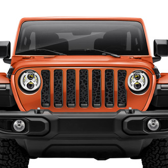 Dirty Acres® - 1-Pc Leopard Print Style Gray/Black Perforated Main Grille