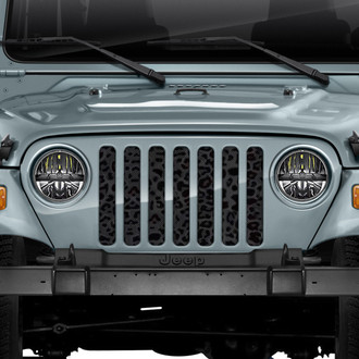 Dirty Acres® - 1-Pc Leopard Print Style Gray/Black Perforated Main Grille