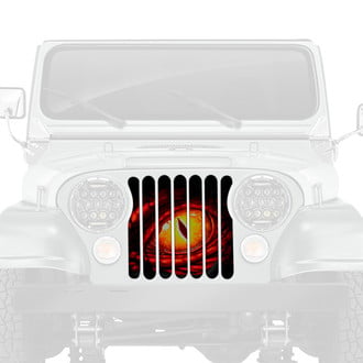 Dirty Acres® - 1-Pc Dragon Eye Style Red Perforated Main Grille