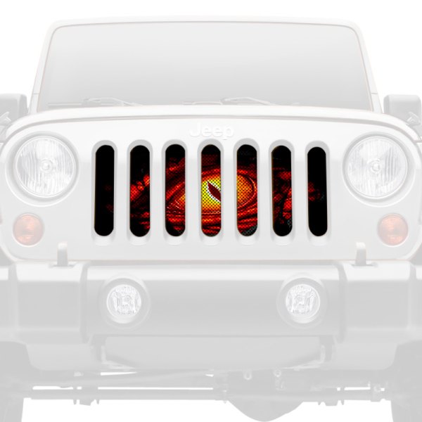 Dirty Acres® - 1-Pc Dragon Eye Style Red Perforated Main Grille