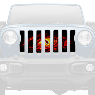 Dirty Acres® - 1-Pc Dragon Eye Style Red Perforated Main Grille