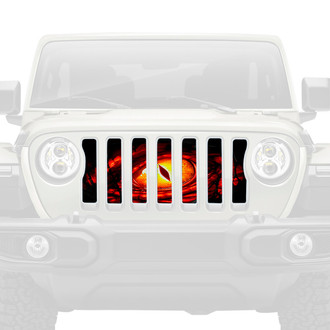 Dirty Acres® - 1-Pc Dragon Eye Style Red Perforated Main Grille