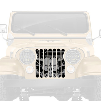 Dirty Acres® - 1-Pc Eight Seconds Style Black/Gray Perforated Main Grille