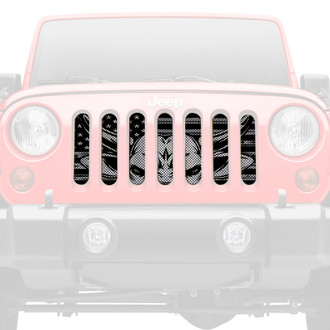 Dirty Acres® - 1-Pc Eight Seconds Style Black/Gray Perforated Main Grille