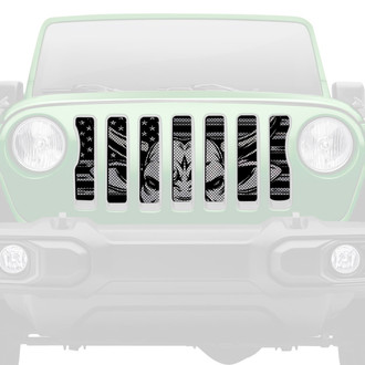 Dirty Acres® - 1-Pc Eight Seconds Style Black/Gray Perforated Main Grille