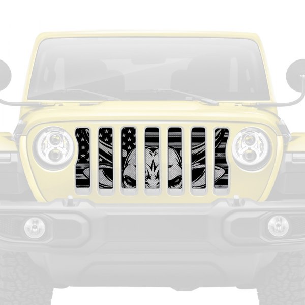 Dirty Acres® - 1-Pc Eight Seconds Style Black/Gray Perforated Main Grille