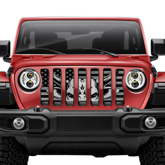 Dirty Acres® - 1-Pc Eight Seconds Style Black/Gray Perforated Main Grille