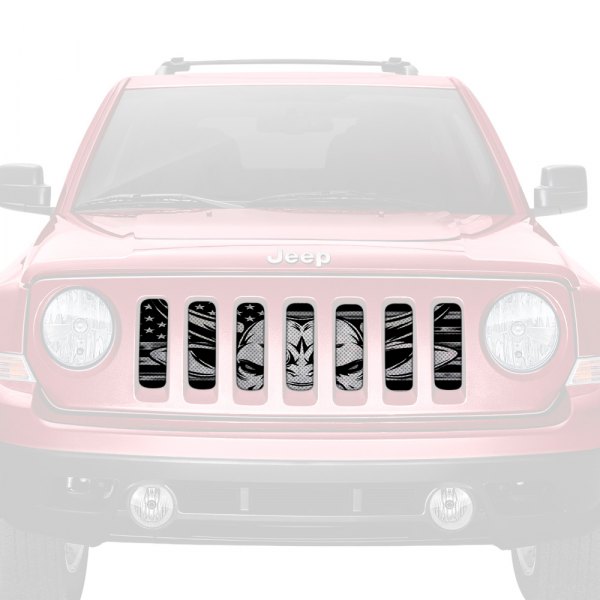 Dirty Acres® - 1-Pc Eight Seconds Style Black/Gray Perforated Main Grille