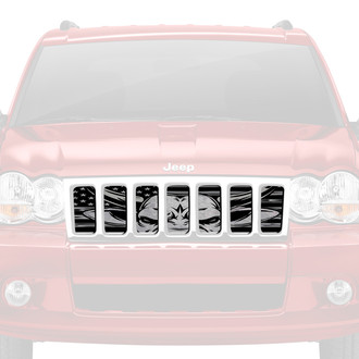 Dirty Acres® - 1-Pc Eight Seconds Style Black/Gray Perforated Main Grille