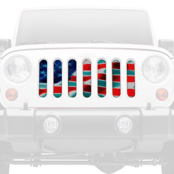 Dirty Acres® - 1-Pc Freedom American Flag Brightly Colored Perforated Main Grille