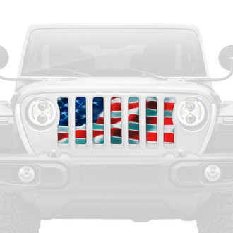 Dirty Acres® - 1-Pc Freedom American Flag Brightly Colored Perforated Main Grille