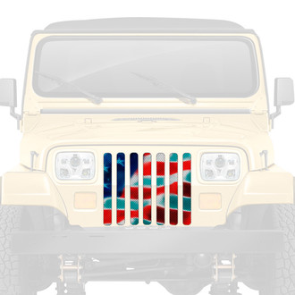Dirty Acres® - 1-Pc Freedom American Flag Brightly Colored Perforated Main Grille