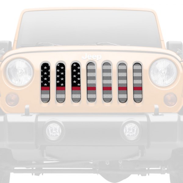 Dirty Acres® - 1-Pc Ghost Tactical Back the Red American Flag Style Perforated Main Grille
