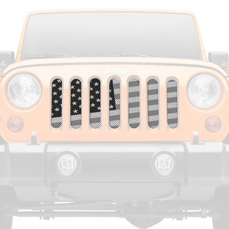 Dirty Acres® - 1-Pc Ghost Tactical Slanted American Flag Style Perforated Main Grille