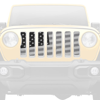 Dirty Acres® - 1-Pc Ghost Tactical Slanted American Flag Style Perforated Main Grille