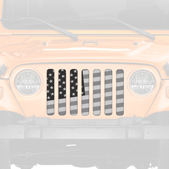 Dirty Acres® - 1-Pc Ghost Tactical Slanted American Flag Style Perforated Main Grille