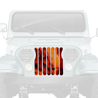 Dirty Acres® - 1-Pc Dragon Face Style Gold Perforated Main Grille