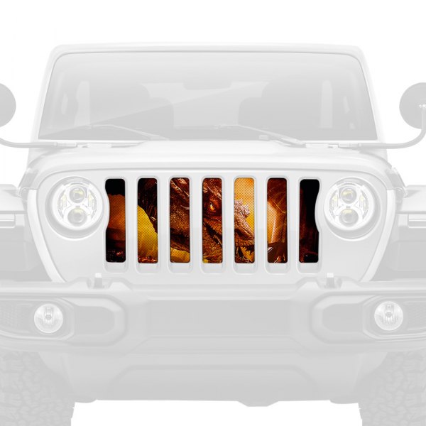 Dirty Acres® - 1-Pc Dragon Face Style Gold Perforated Main Grille