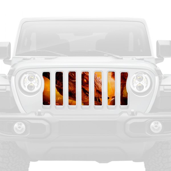 Dirty Acres® - 1-Pc Dragon Face Style Gold Perforated Main Grille