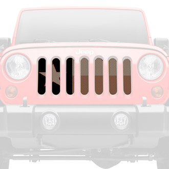 Dirty Acres® - 1-Pc Gobi Jeep Colored Texas Flag Style Perforated Main Grille