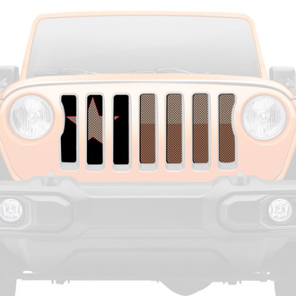 Dirty Acres® - 1-Pc Gobi Jeep Colored Texas Flag Style Perforated Main Grille