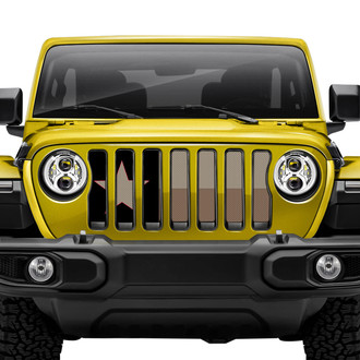Dirty Acres® - 1-Pc Gobi Jeep Colored Texas Flag Style Perforated Main Grille