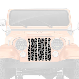 Dirty Acres® - 1-Pc Leopard Print Style Gray Perforated Main Grille