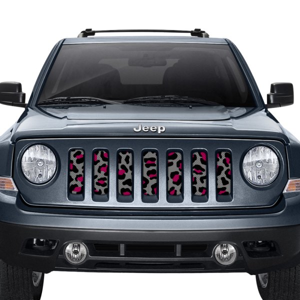 Dirty Acres® - 1-Pc Leopard Print Style Gray/Pink/Black Perforated Main Grille