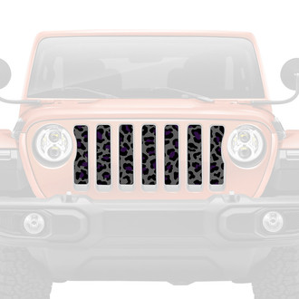 Dirty Acres® - 1-Pc Leopard Print Style Gray/Purple/Black Perforated Main Grille