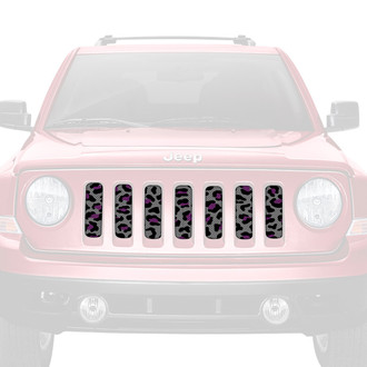 Dirty Acres® - 1-Pc Leopard Print Style Gray/Purple/Black Perforated Main Grille