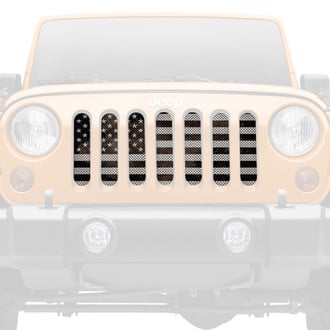 Dirty Acres® - 1-Pc American Grunge Tactical Style Black/White Perforated Main Grille