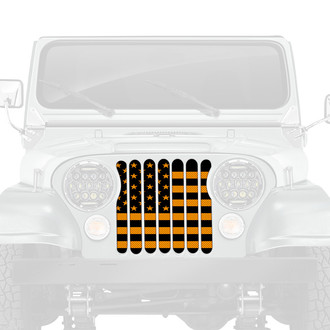 Dirty Acres® - 1-Pc Hella Yella American Flag Style Perforated Main Grille