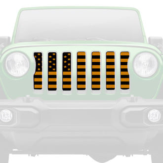 Dirty Acres® - 1-Pc Hella Yella American Flag Style Perforated Main Grille