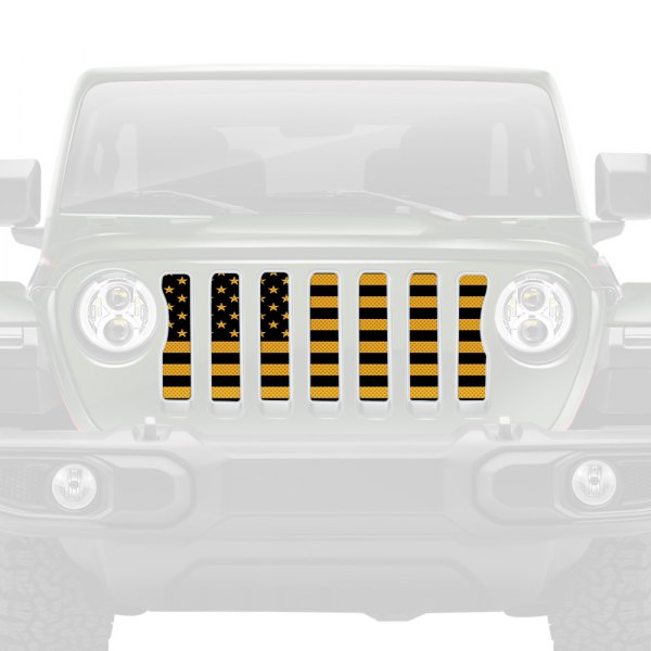 Dirty Acres® - 1-Pc Hella Yella American Flag Style Perforated Main Grille