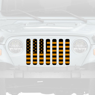 Dirty Acres® - 1-Pc Hella Yella American Flag Style Perforated Main Grille