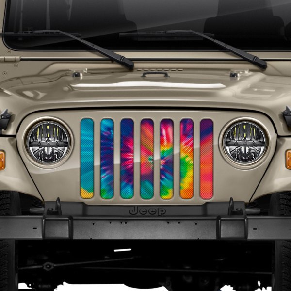 Dirty Acres® - 1-Pc Hippie Life Tie Dye Style Perforated Main Grille
