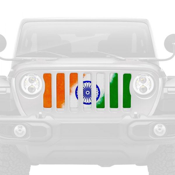 Dirty Acres® - 1-Pc Flag of India - Artistic Style Perforated Main Grille