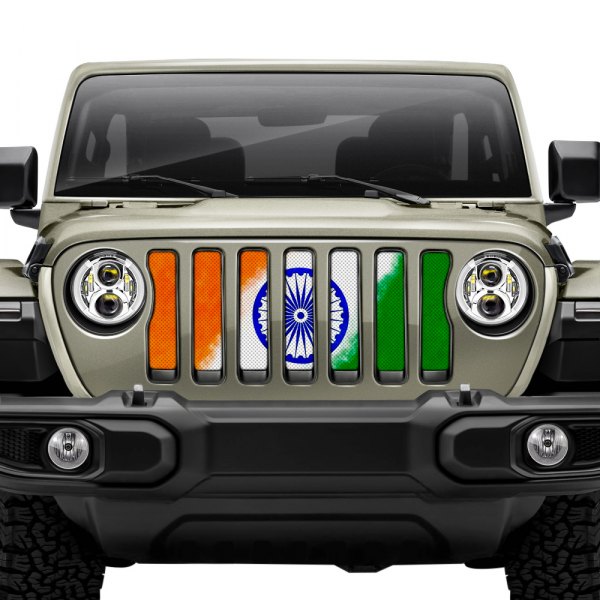 Dirty Acres® - 1-Pc Flag of India - Artistic Style Perforated Main Grille