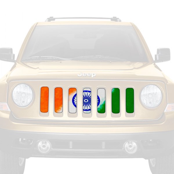 Dirty Acres® - 1-Pc Flag of India - Artistic Style Perforated Main Grille