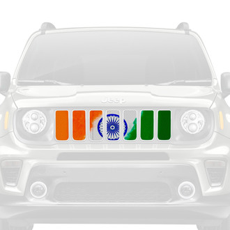 Dirty Acres® - 1-Pc Flag of India - Artistic Style Perforated Main Grille