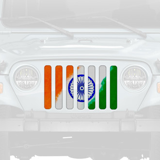 Dirty Acres® - 1-Pc Flag of India - Artistic Style Perforated Main Grille