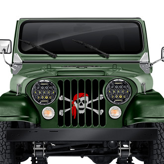 Dirty Acres® - 1-Pc One Eye Jack Pirate Flag Style Perforated Main Grille
