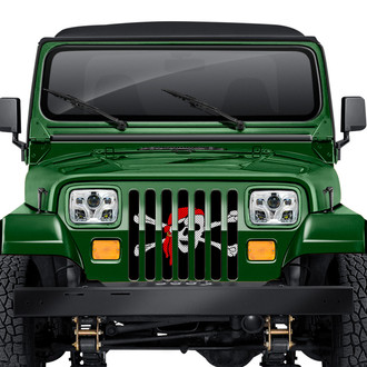 Dirty Acres® - 1-Pc One Eye Jack Pirate Flag Style Perforated Main Grille