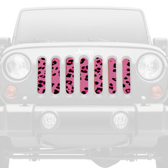 Dirty Acres® - 1-Pc Lady Leopard Print Style Pink Perforated Main Grille