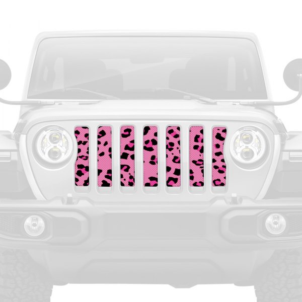 Dirty Acres® - 1-Pc Lady Leopard Print Style Pink Perforated Main Grille