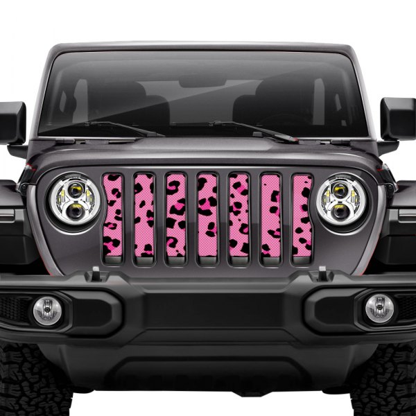 Dirty Acres® - 1-Pc Lady Leopard Print Style Pink Perforated Main Grille