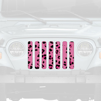Dirty Acres® - 1-Pc Lady Leopard Print Style Pink Perforated Main Grille