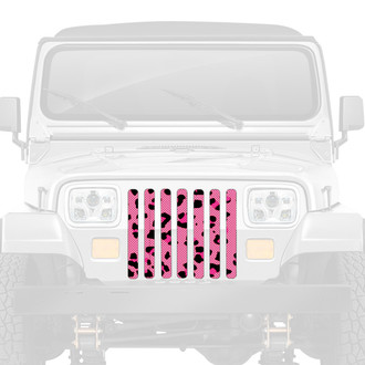 Dirty Acres® - 1-Pc Lady Leopard Print Style Pink Perforated Main Grille