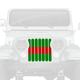 Dirty Acres® - 1-Pc Lime Green Red Line Style Perforated Main Grille